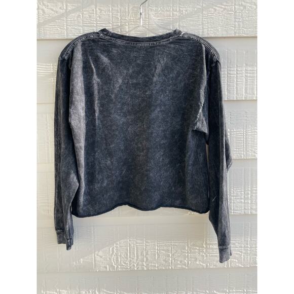 AC/DC long sleeve black CROP top with pink lettering.  Small 100% Cotton - Picture 2 of 5